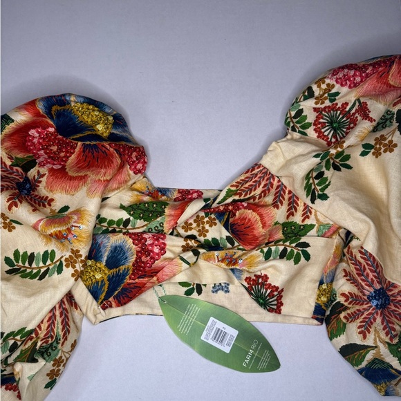 FARM Rio Cream and Red Floral Blouse. - Picture 5 of 15